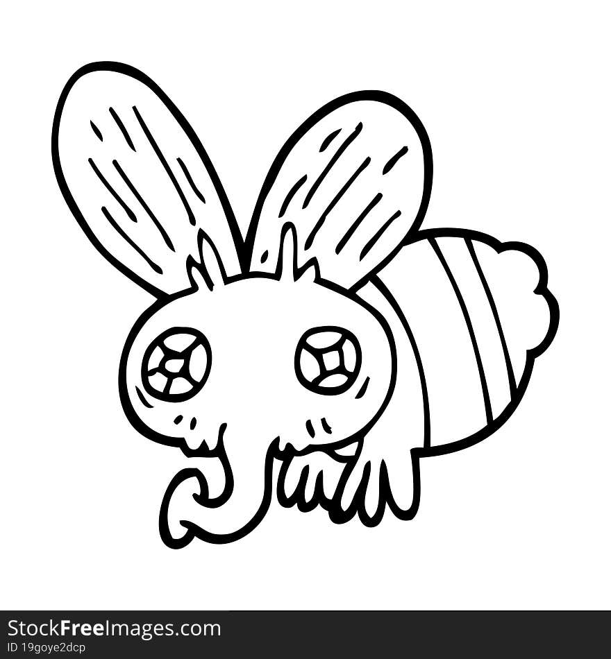 Line Drawing Cartoon Of A Fly