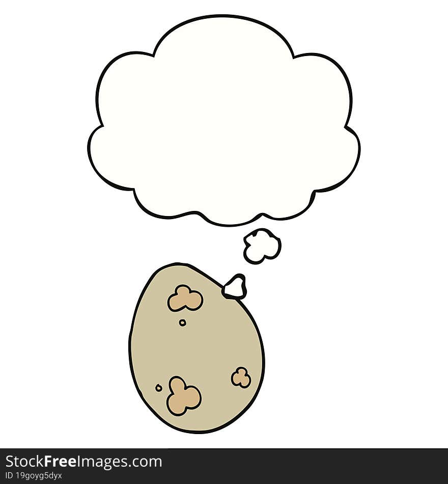 Cartoon Egg And Thought Bubble