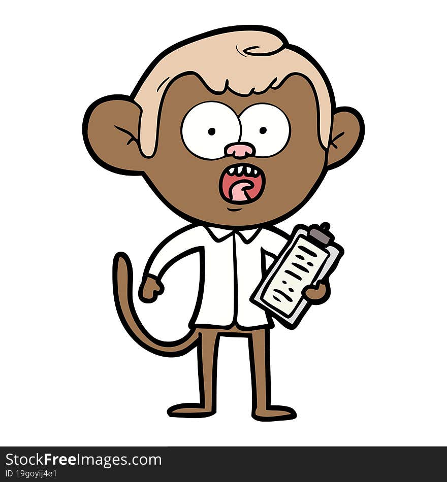 cartoon shocked monkey. cartoon shocked monkey