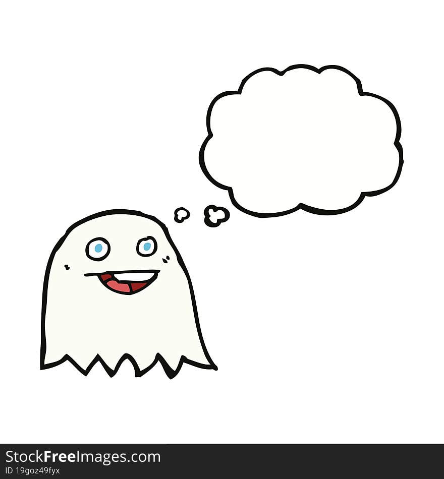 Cartoon Ghost With Thought Bubble