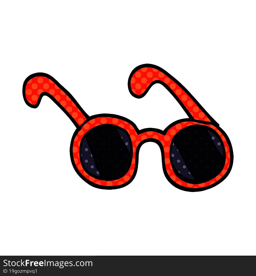 cartoon doodle sun glasses