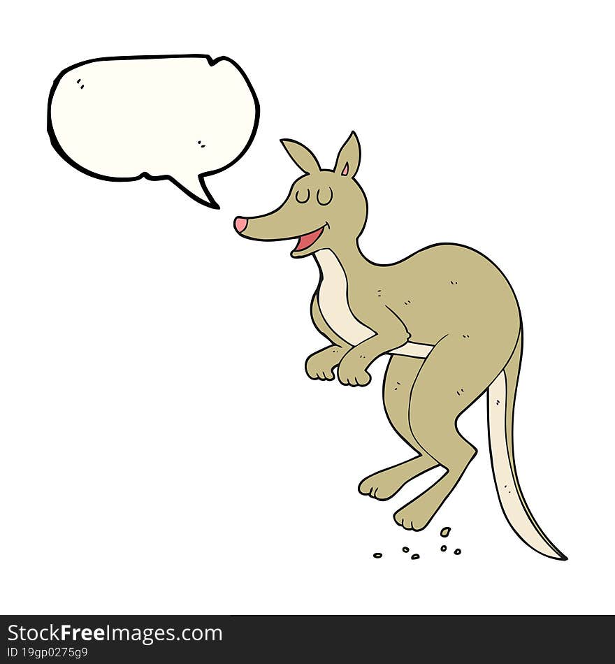 freehand drawn speech bubble cartoon kangaroo