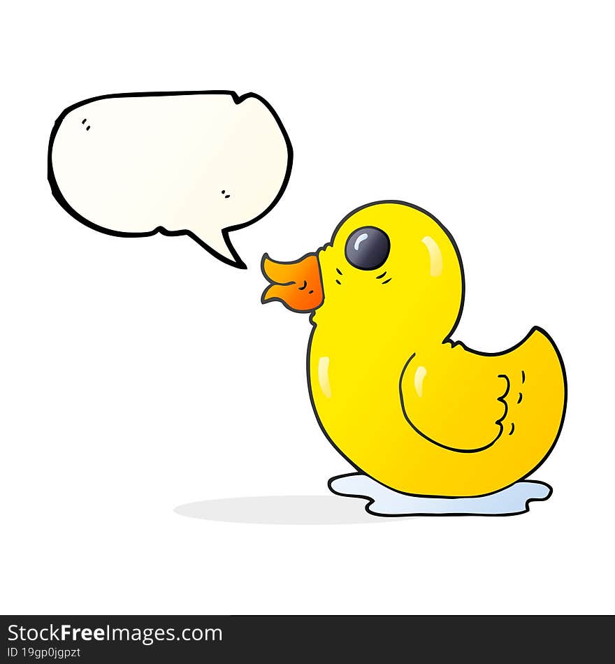 Speech Bubble Cartoon Rubber Duck