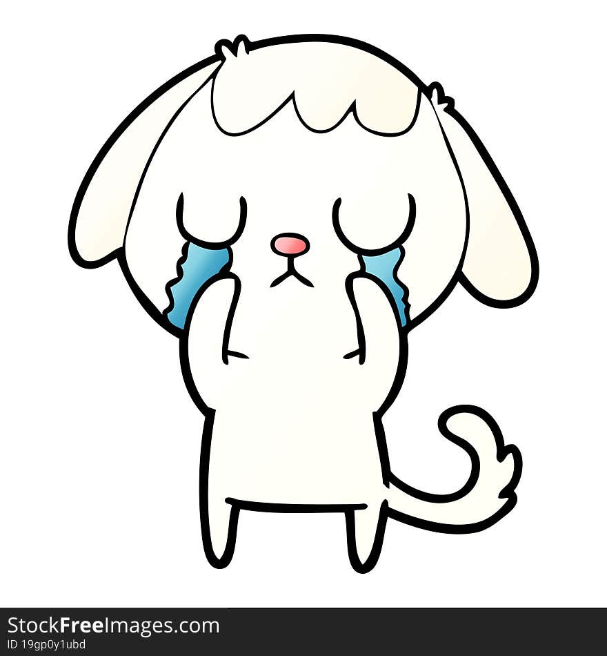 cute cartoon dog crying. cute cartoon dog crying