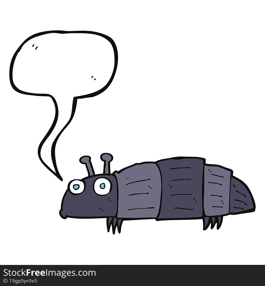 Cartoon Bug With Speech Bubble