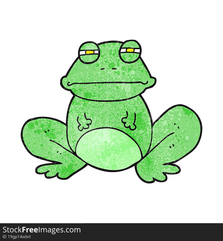 freehand textured cartoon frog