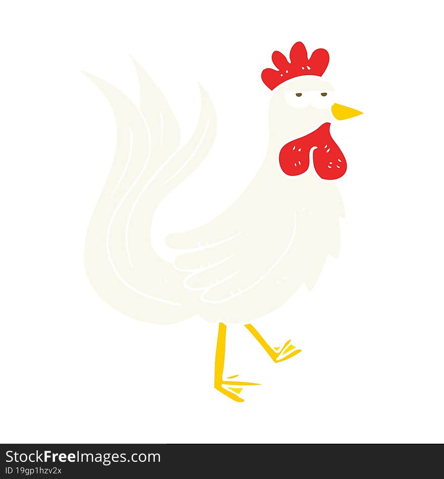 flat color illustration of a cartoon cock