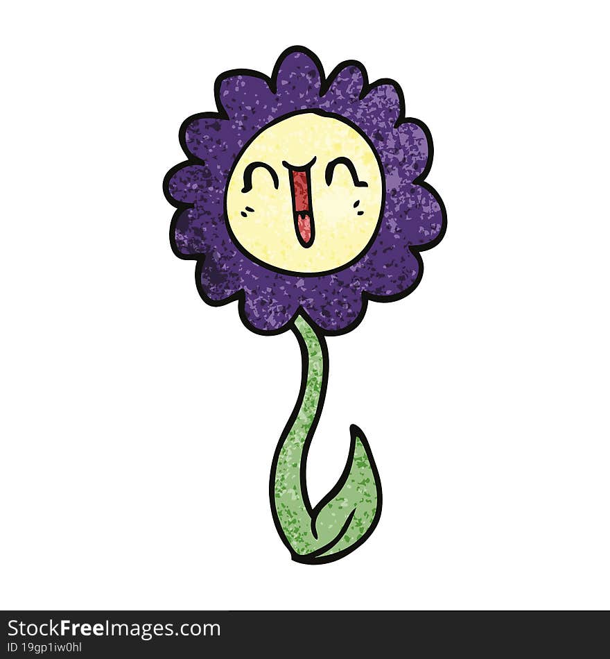 cartoon doodle happy flower