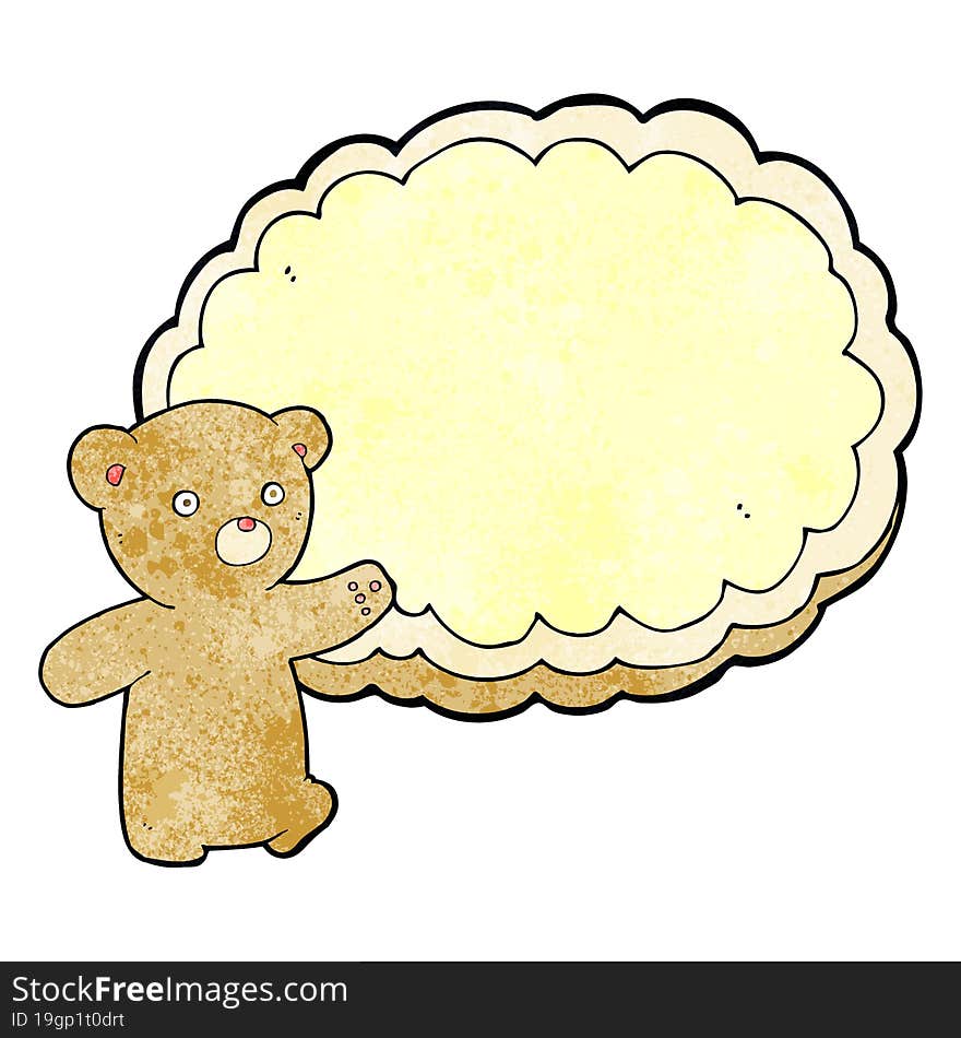 cartoon bear with text space cloud