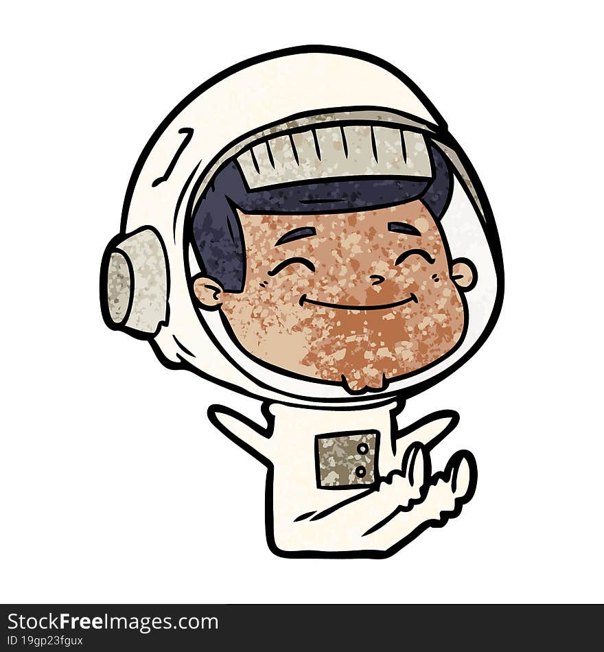 happy cartoon astronaut. happy cartoon astronaut