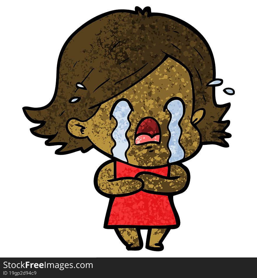 cartoon woman crying. cartoon woman crying