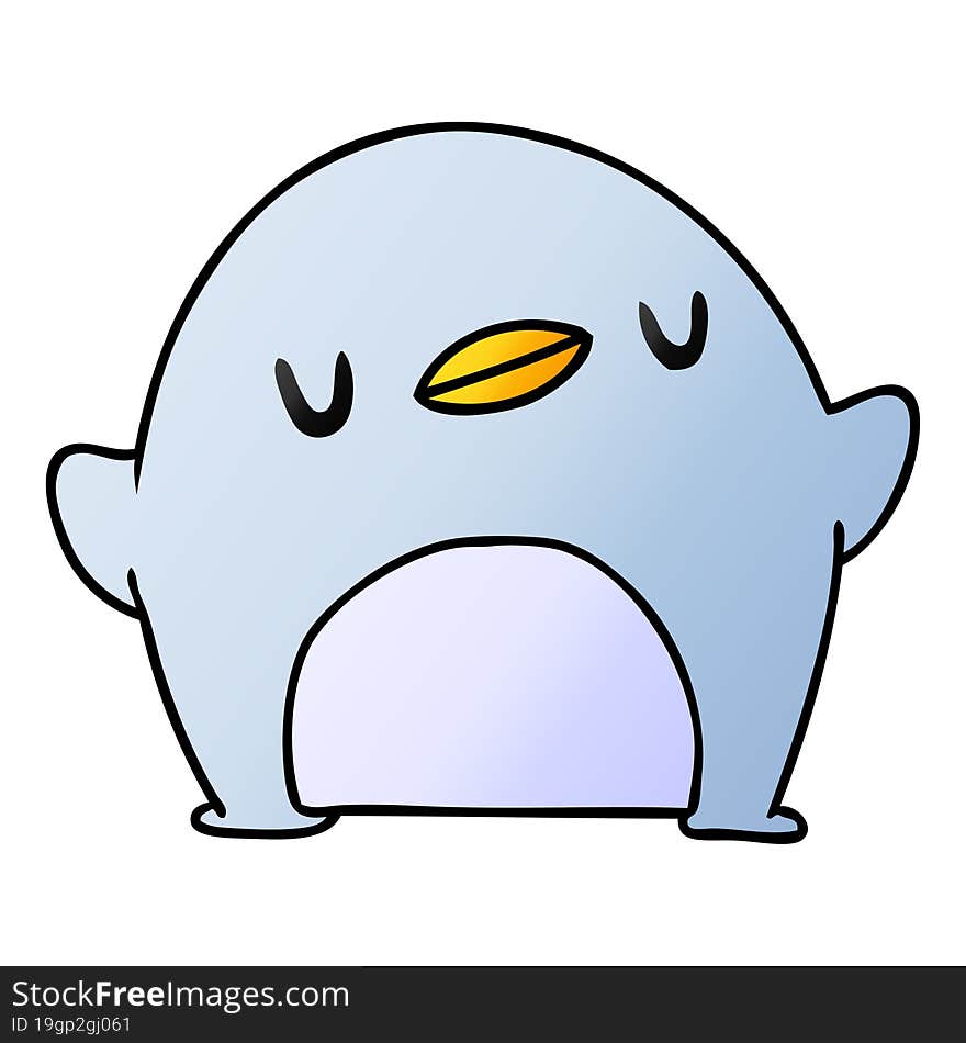 gradient cartoon kawaii of a cute penguin