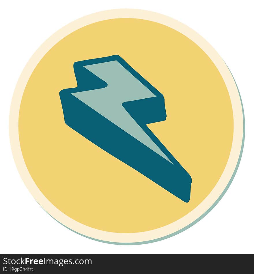 Tattoo Style Sticker Of Lightning  Bolt