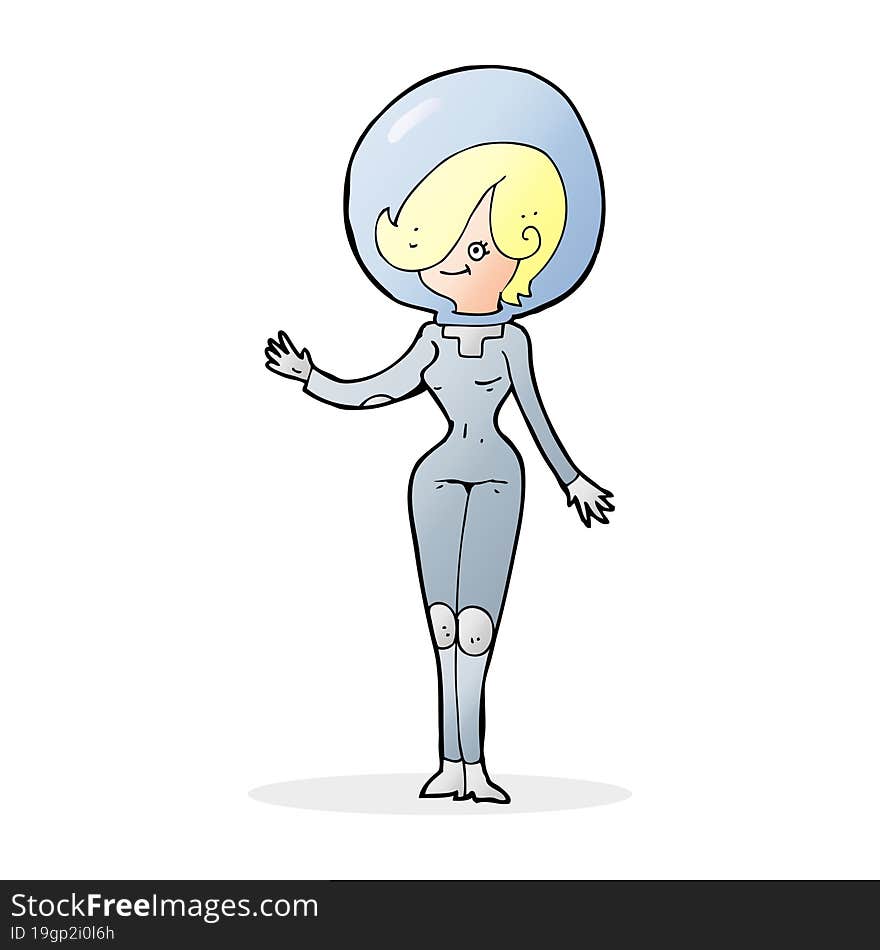 cartoon space woman