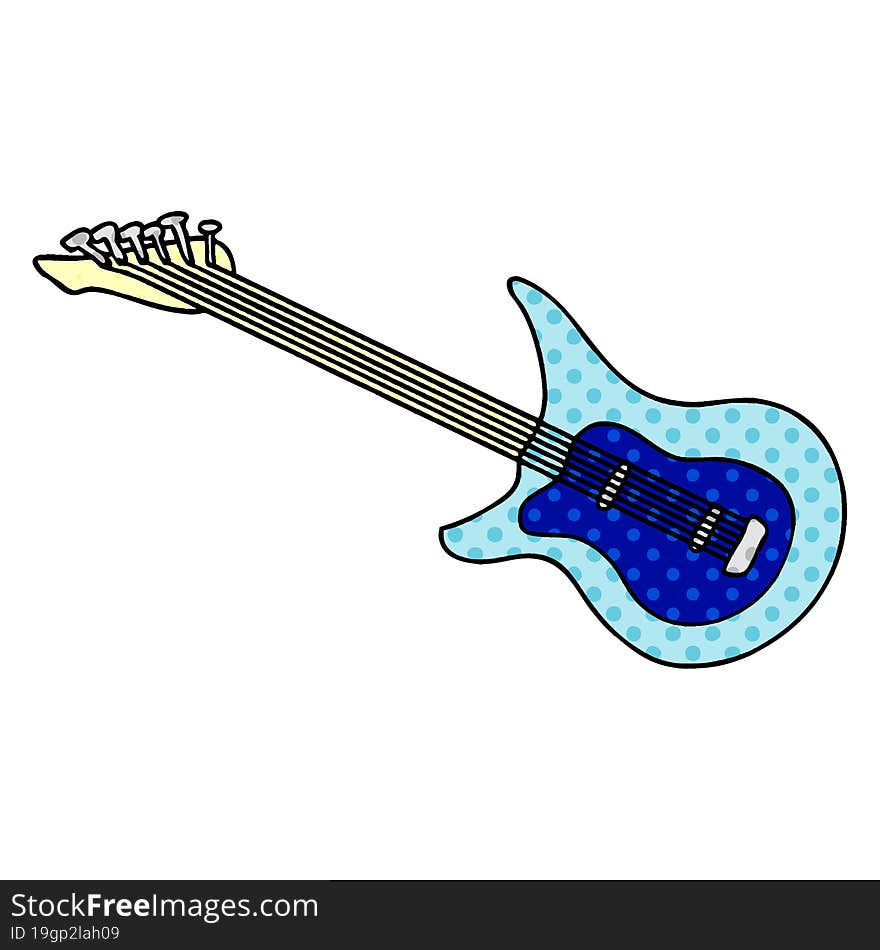 hand drawn cartoon doodle of a guitar