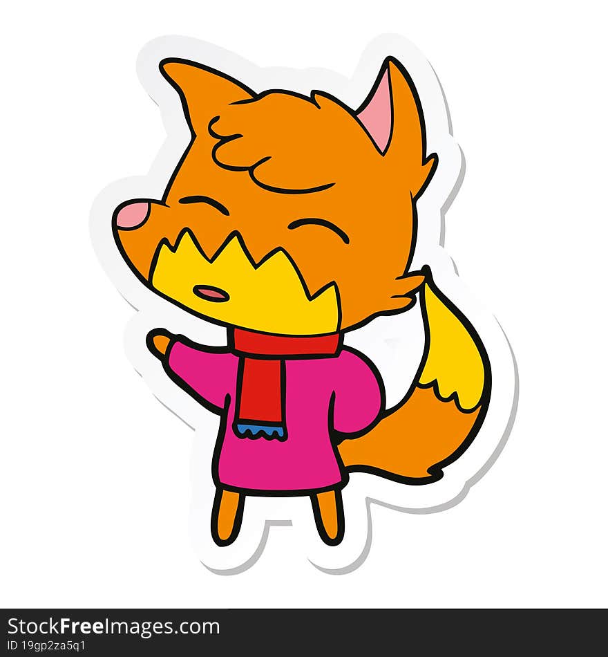 sticker of a cartoon fox