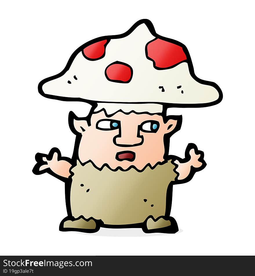 cartoon little mushroom man