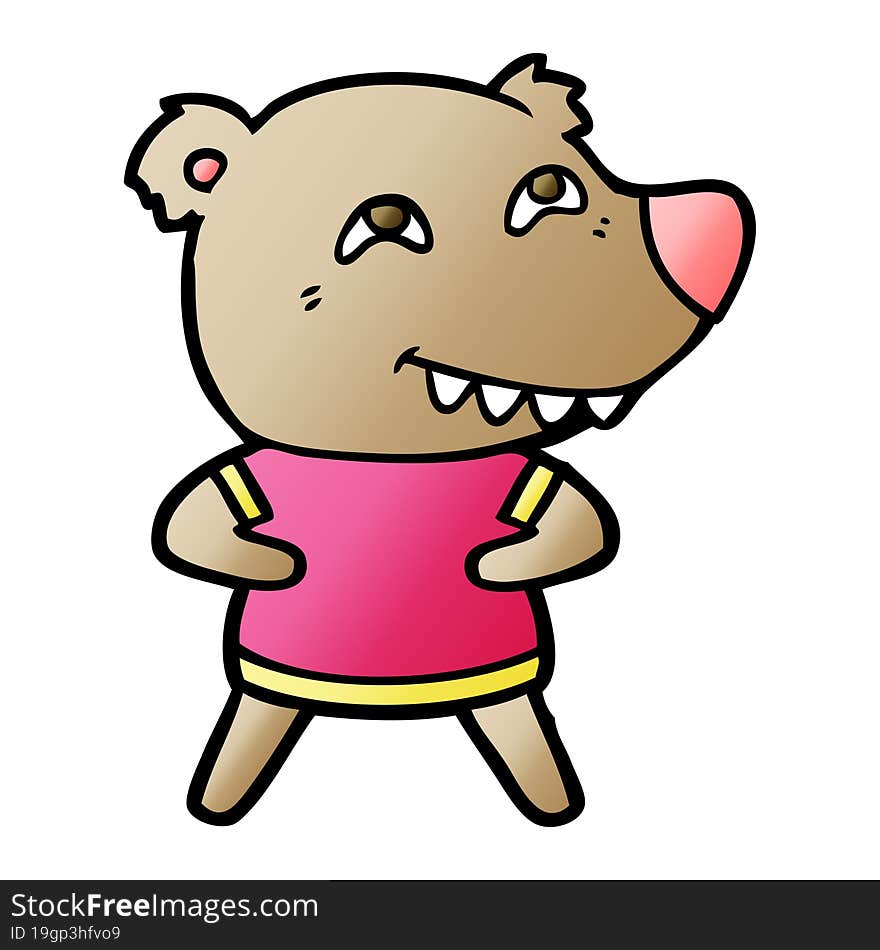 cartoon bear showing teeth. cartoon bear showing teeth