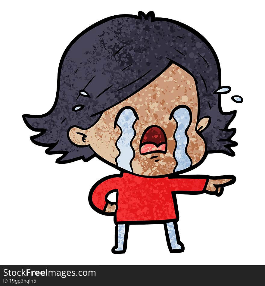 cartoon woman crying. cartoon woman crying