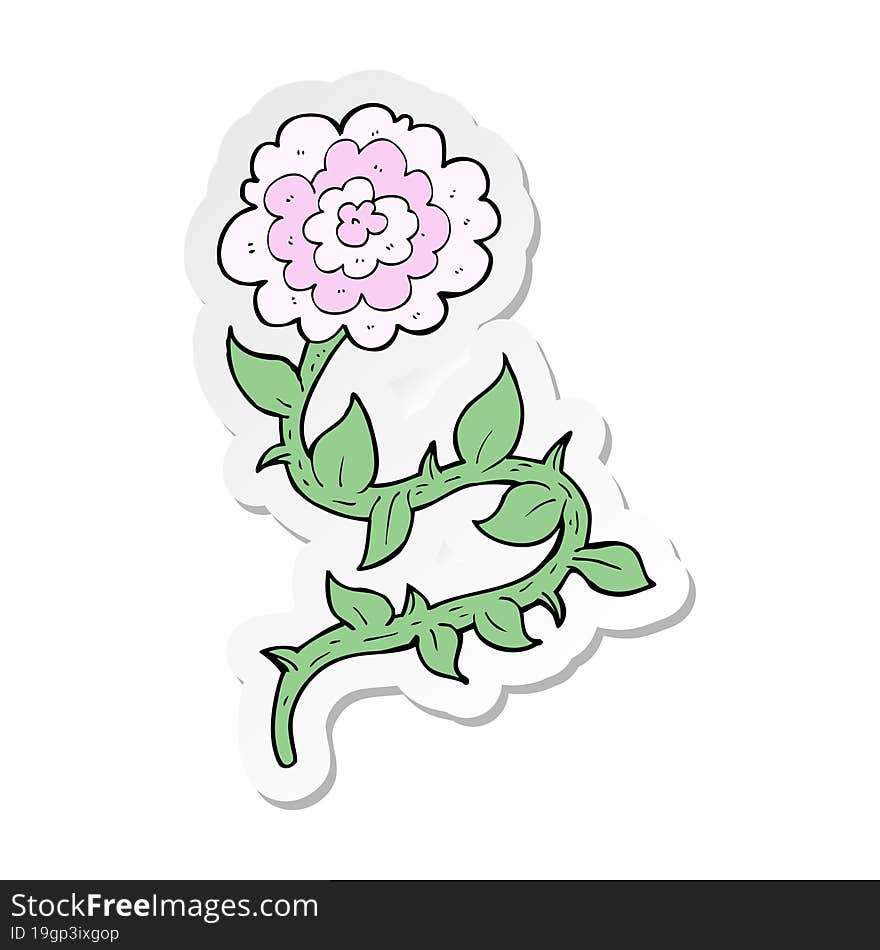 sticker of a cartoon flower