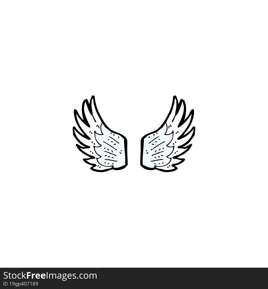 cartoon angel wings