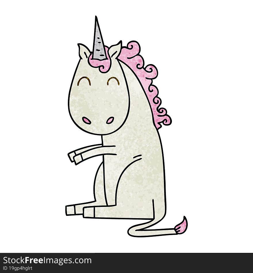 quirky hand drawn cartoon unicorn