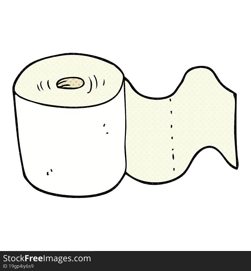 freehand drawn cartoon toilet roll