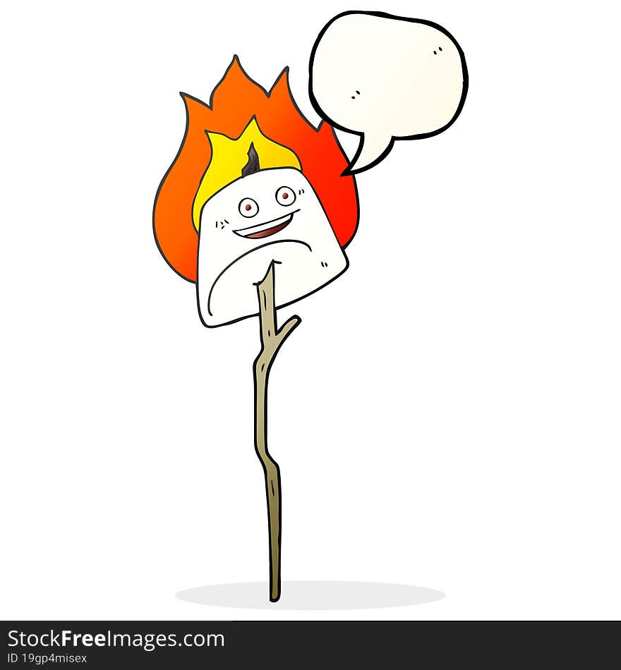 speech bubble cartoon toasted marshmallow