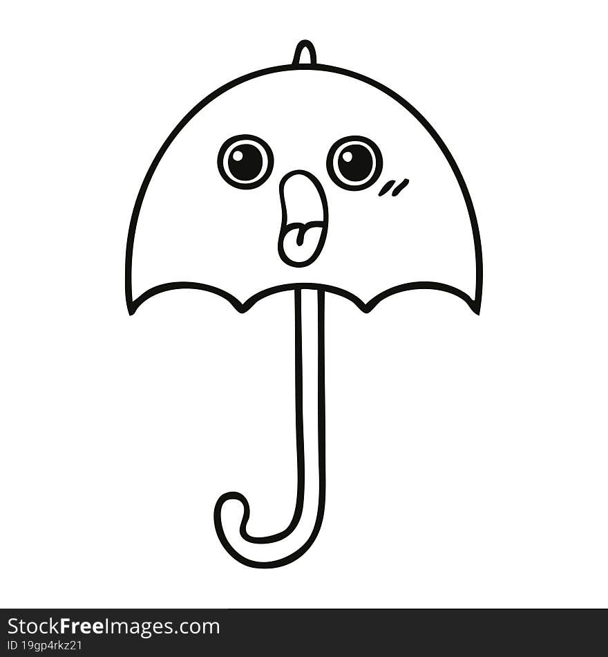 Line Drawing Cartoon Umbrella