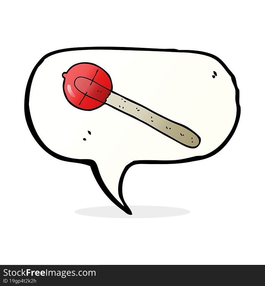 cartoon lollipop with speech bubble