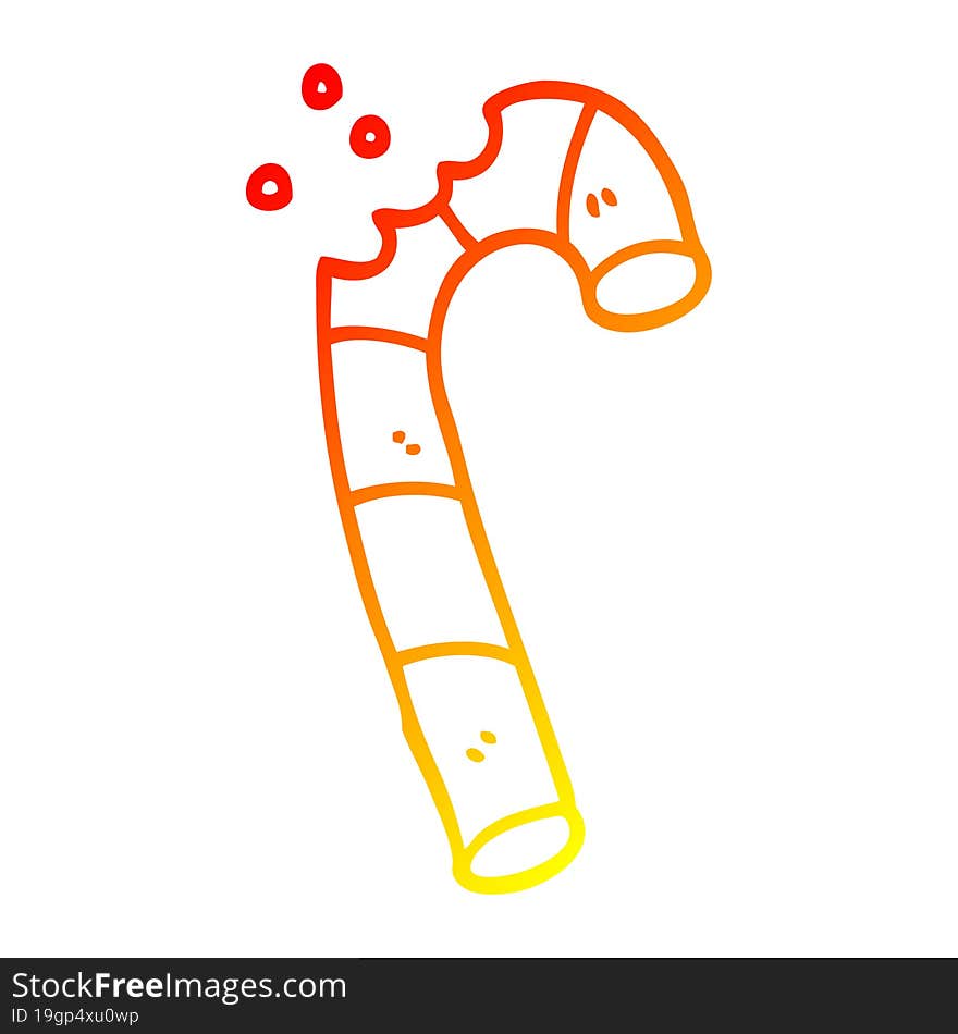 warm gradient line drawing cartoon xmas candy cane