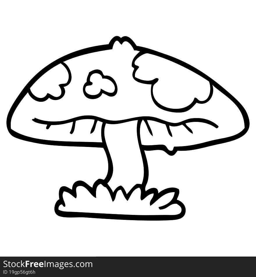 line drawing cartoon mushroom