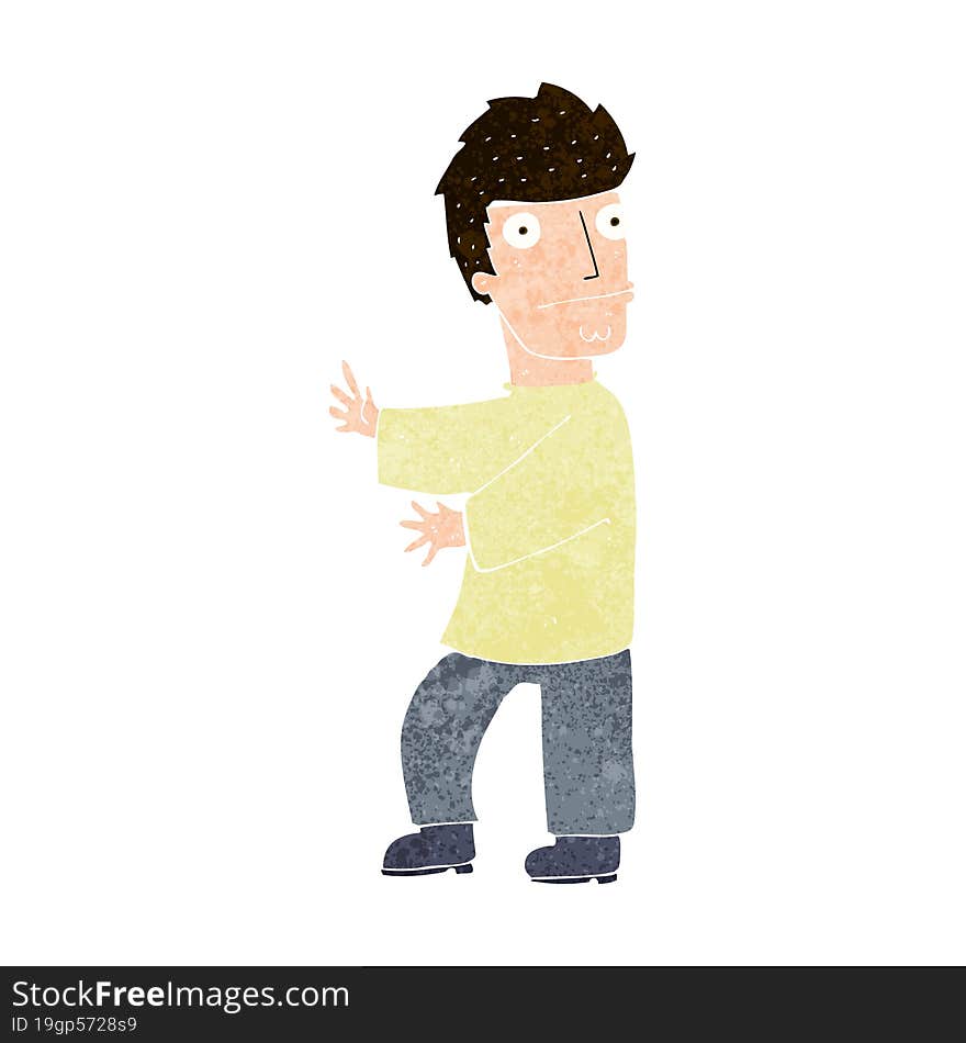 cartoon nervous man