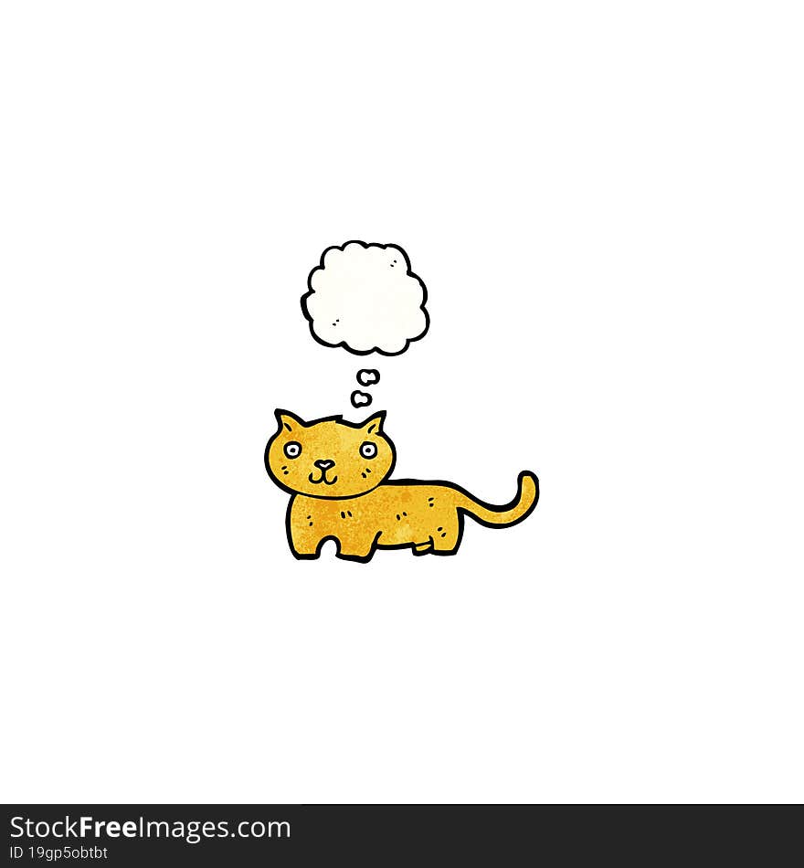 Cartoon Cat With Thought Bubble