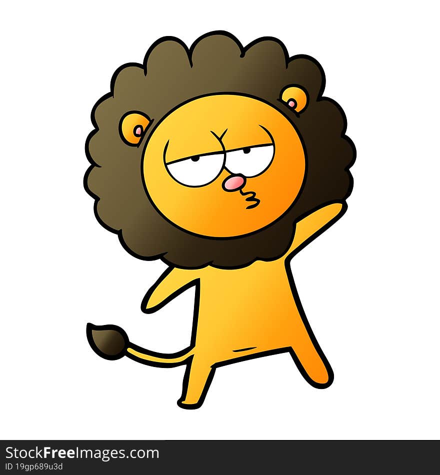 cartoon tired lion. cartoon tired lion