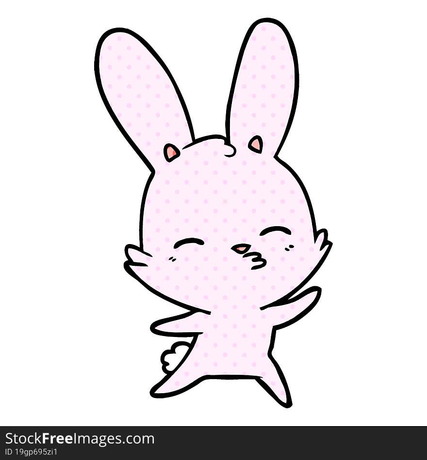 curious waving bunny cartoon. curious waving bunny cartoon