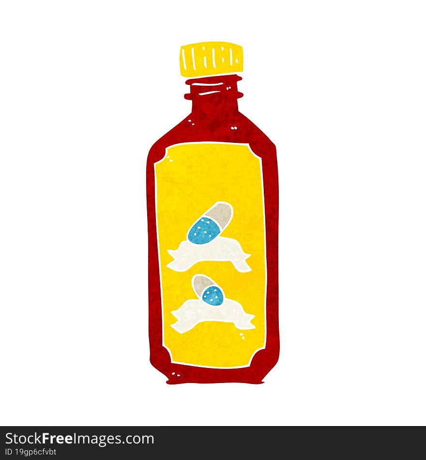 cartoon old bottle of pills