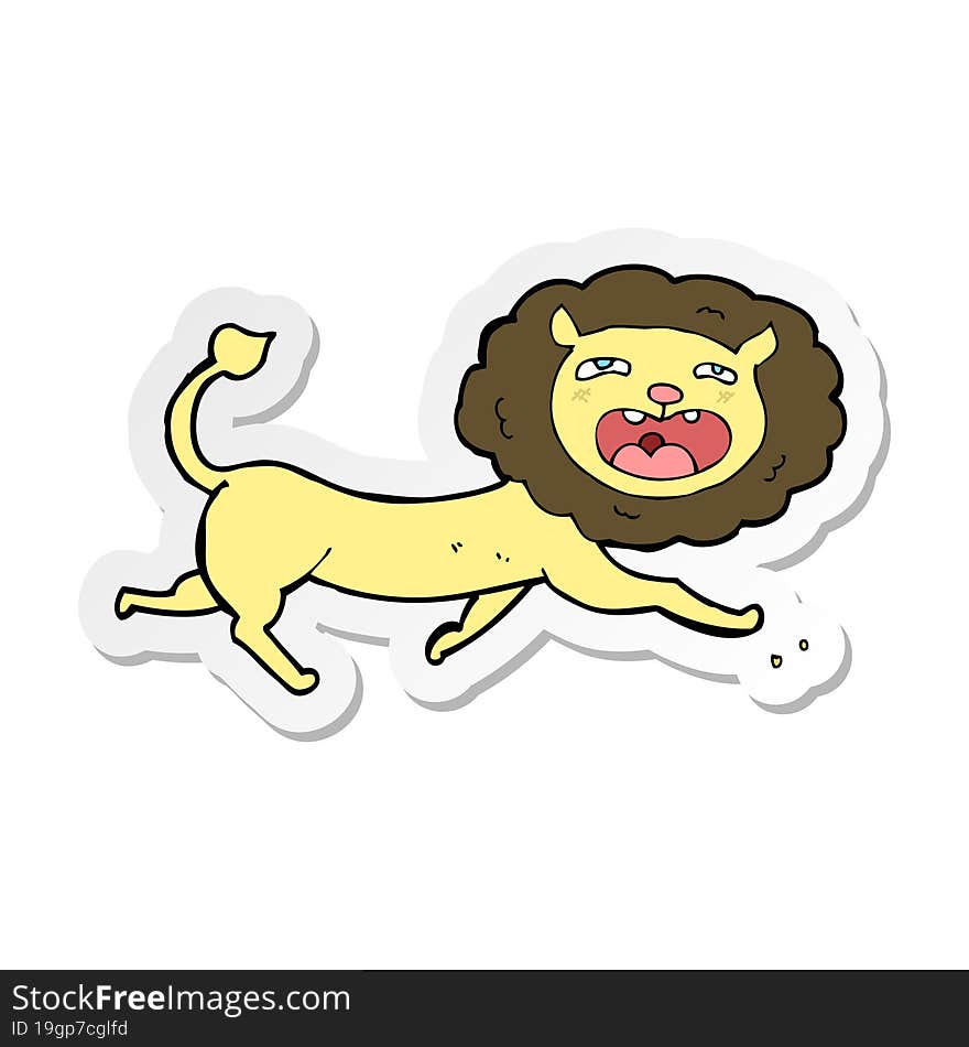 sticker of a cartoon lion