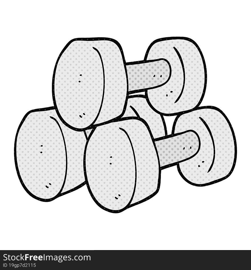 cartoon dumbbells