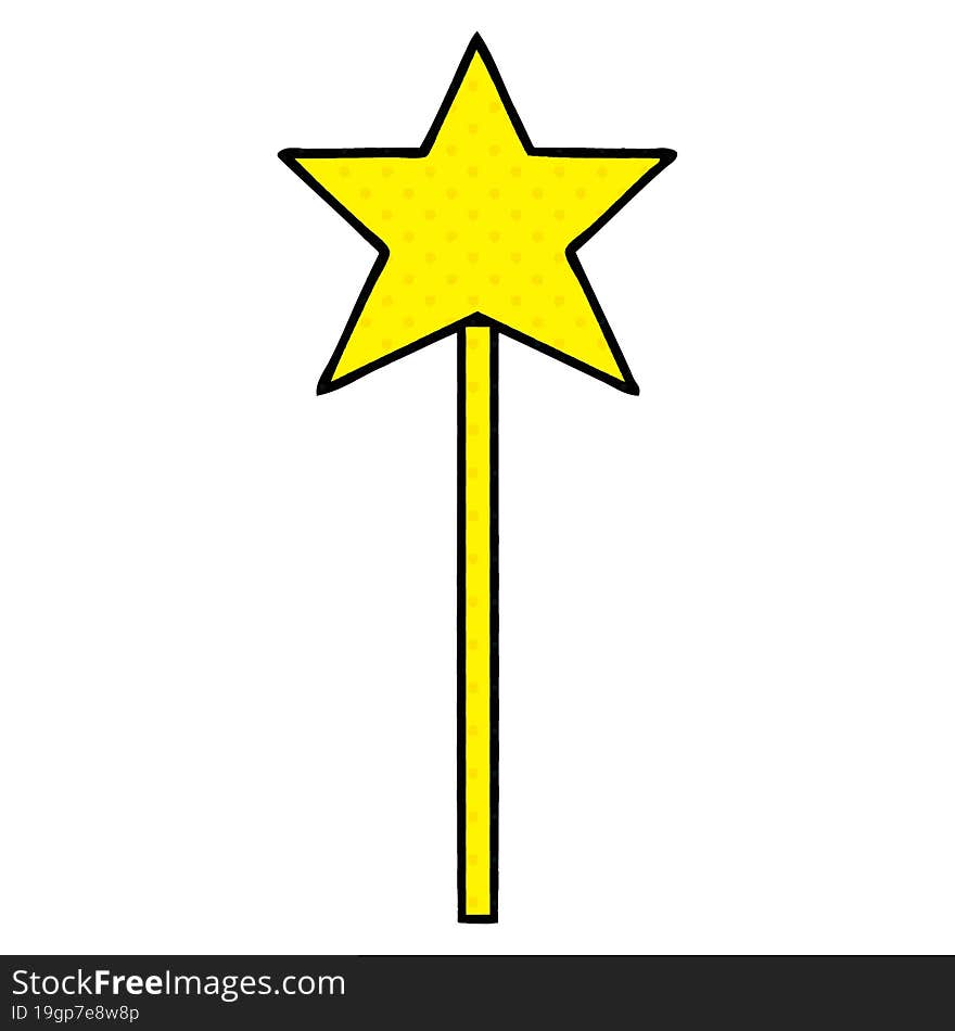 comic book style cartoon star wand