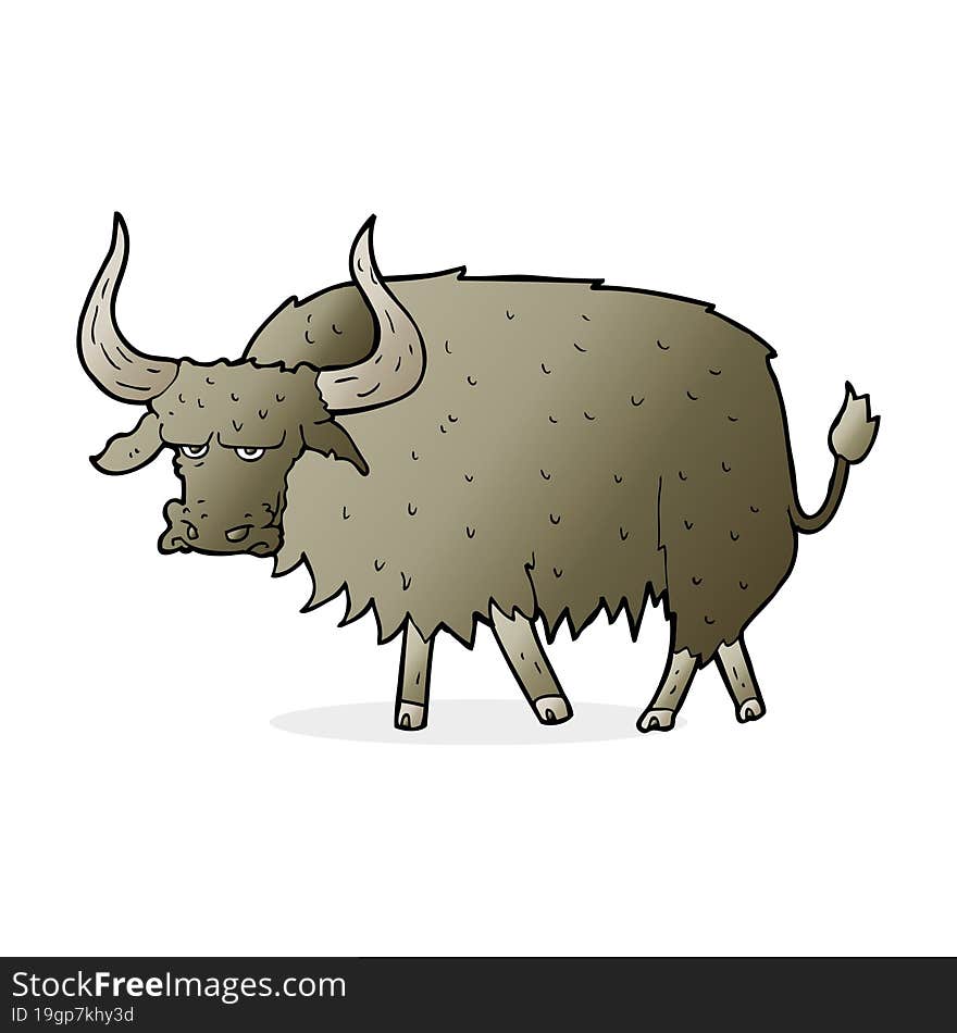 cartoon annoyed hairy cow