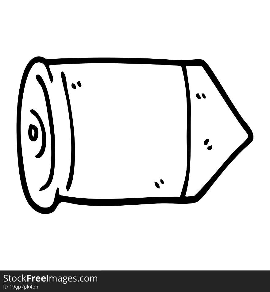 Line Drawing Cartoon Golden Bullet