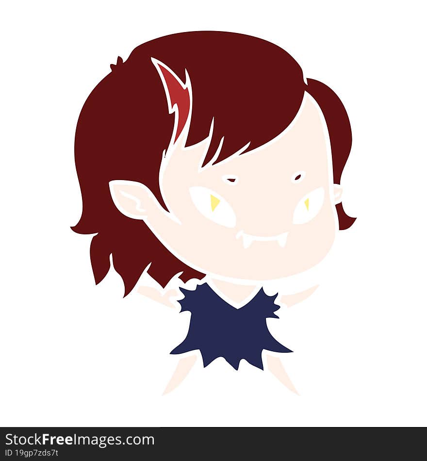 flat color style cartoon friendly vampire girl