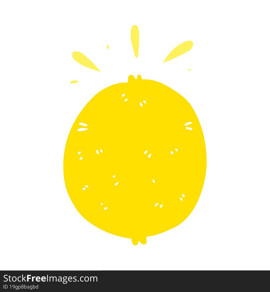 Flat Color Style Cartoon Lemon