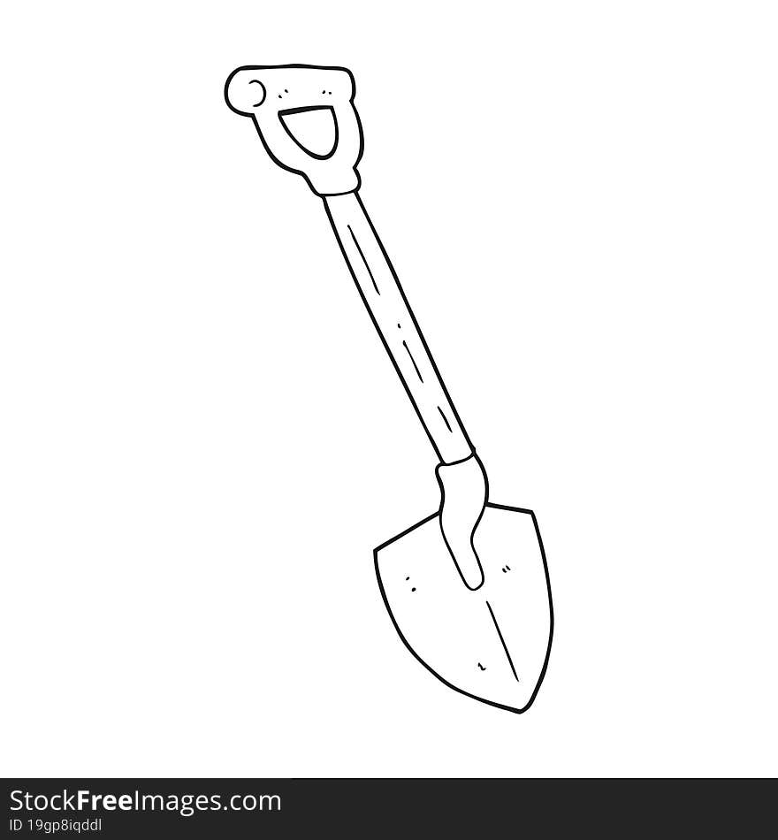 Black And White Cartoon Shovel