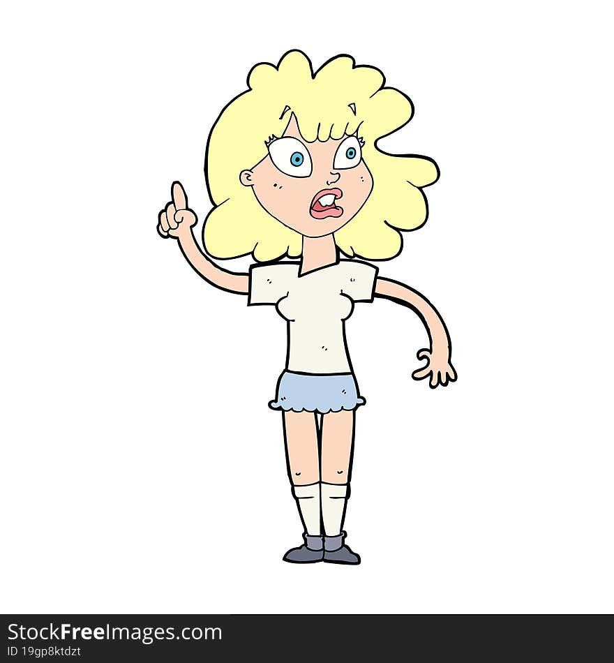 cartoon woman making point