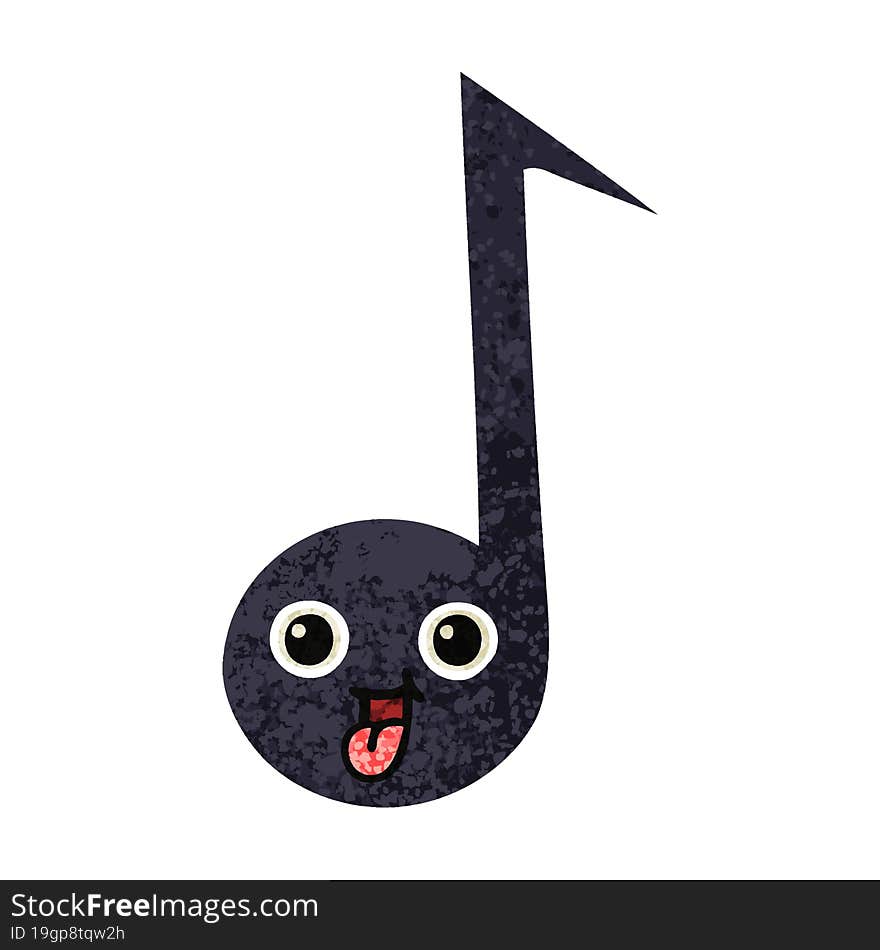 retro illustration style cartoon of a musical note