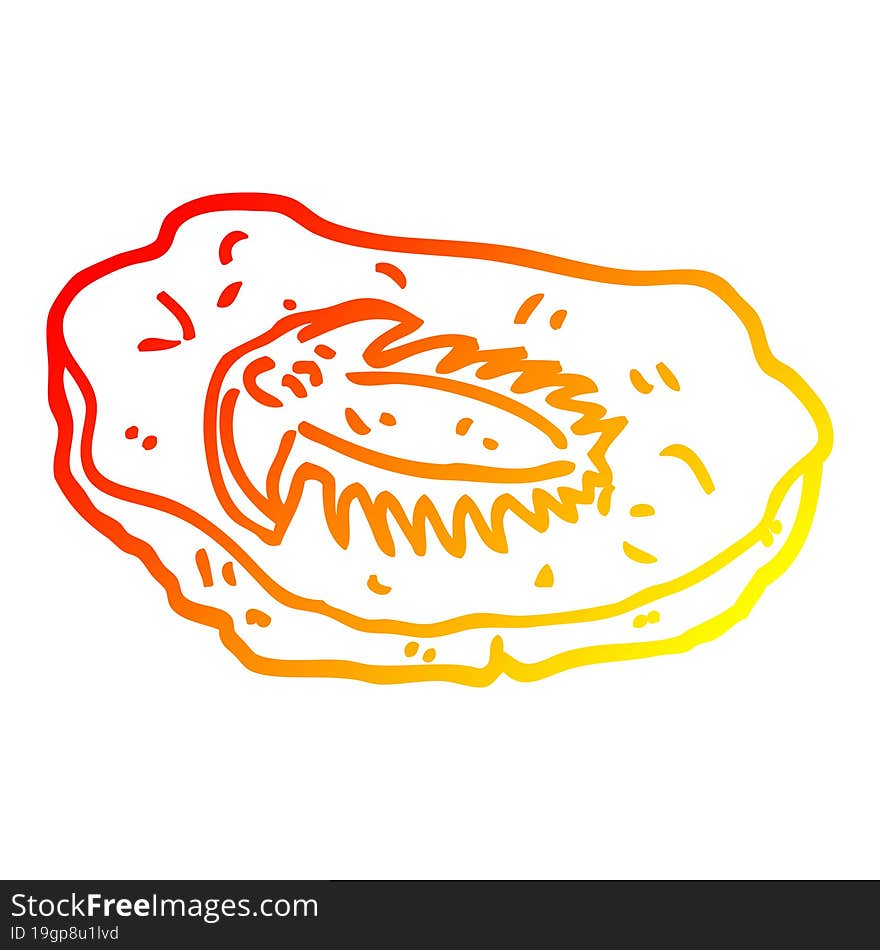 Warm Gradient Line Drawing Cartoon Ancient Fossil