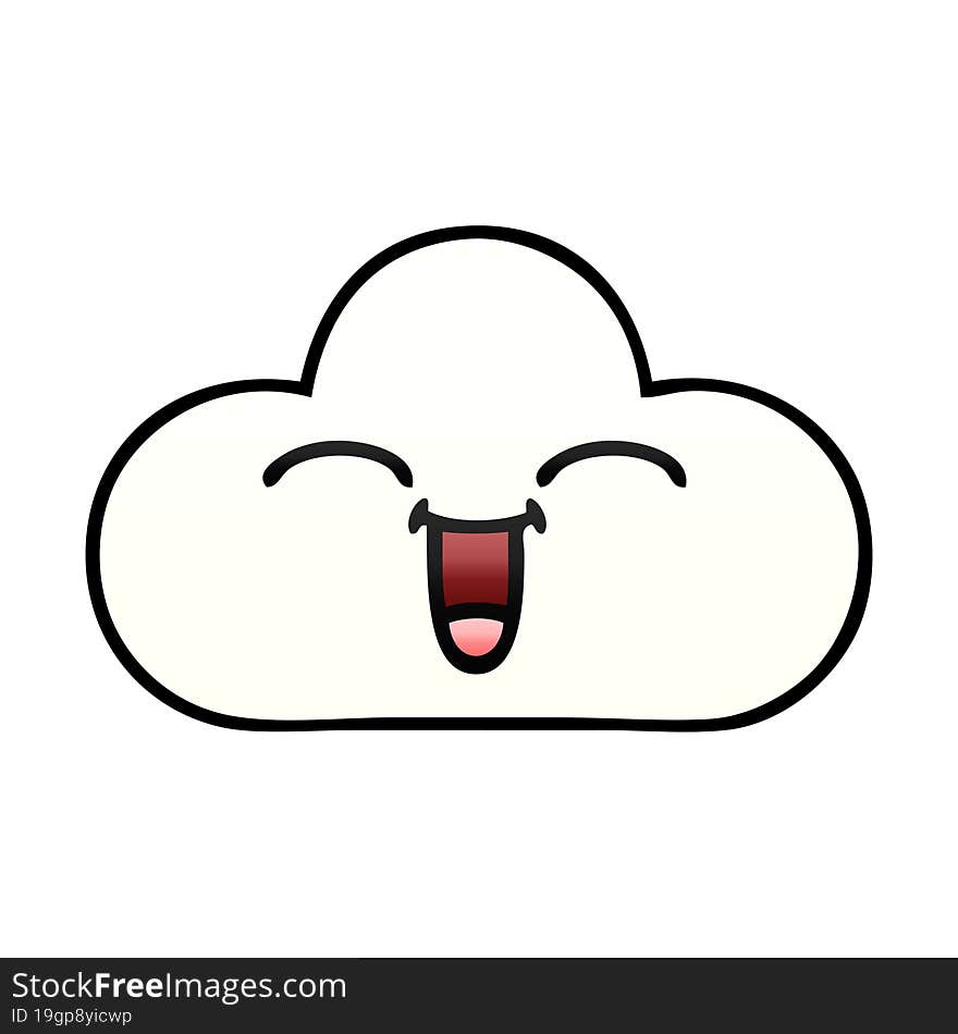 gradient shaded cartoon white cloud