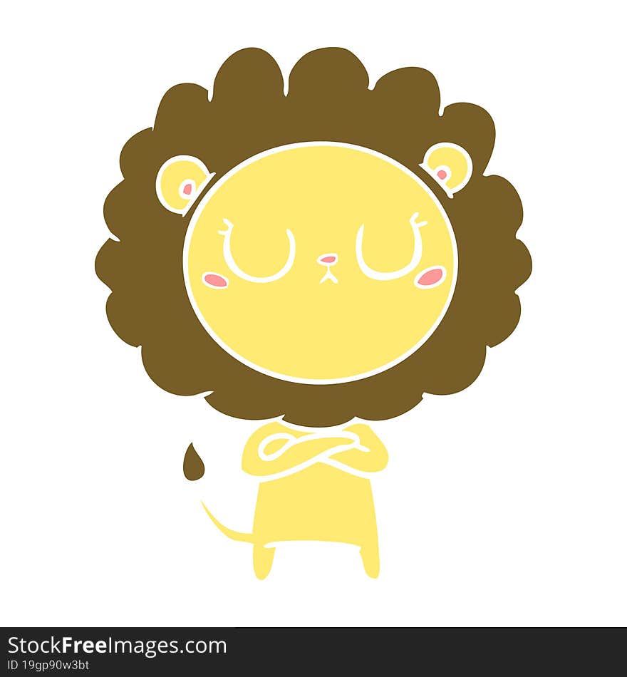 flat color style cartoon lion